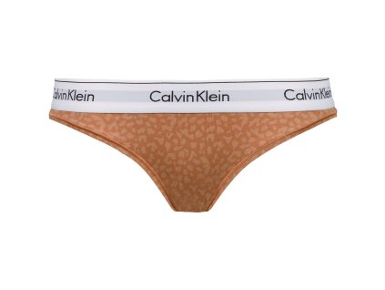 Dámské kalhotky F3787E 796 hnědá/vzor - Calvin Klein (Barva hnědá/vzor, Velikost S)