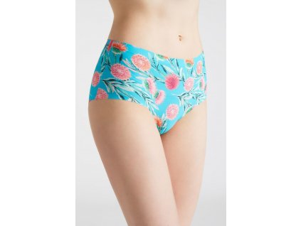 Dámské kalhotky Spikes Maxi - Julimex (Barva modrá - květy, Velikost S)