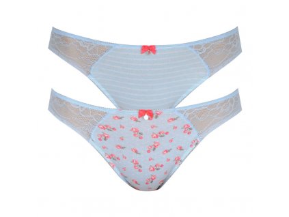 Dámské kalhotky 2PACK L-1119 BI Světle modrá vzor - Lama (Barva sv.modrá/tisk, Velikost S)