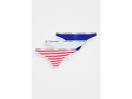 Tanga 3pcs QD3587E W5N mix barev - Calvin Klein (Barva Mix barev, Velikost XS)