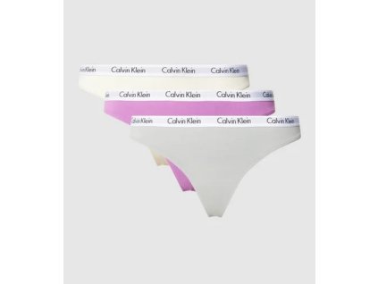 Dámské tanga 3pcs QD3587E CFU  Vícebarevná - Calvin Klein (Barva Mix barev, Velikost XS)