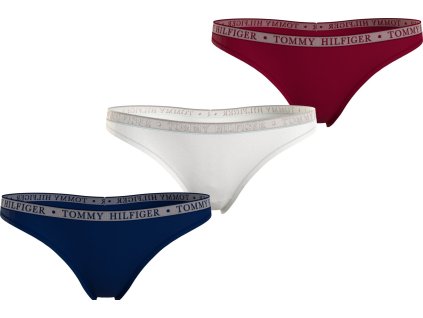 Dámská tanga 3P UW0UW04890 0U4 - Tommy Hilfiger (Velikost S)