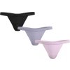 Dámská tanga 3Pack UW0UW05017 0V9 černé/fialové/sv. růžové - Tommy Hilfiger (Velikost L)