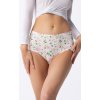 Dámské kalhotky Simple Maxi Jasmine Ecru mix vzor - Julimex (Barva ecru s květy, Velikost S)