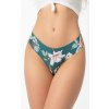 Dámské kalhotky Tea Rose Simple Brasil zelené se vzorem - Julimex (Velikost S)