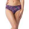 Dámské kalhotky Cranberries simple classic tm. modré s růž. vzorem - JULIMEX (Velikost S)