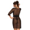 Sexy župan Lucita peignoir - Obsessive (Barva černá, Velikost L/XL)