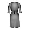Sexy župan Lucita peignoir - Obsessive (Barva černá, Velikost L/XL)