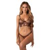 Dámský sexy set Soranna top & crotchless thong černozlatý - Obsessive (Velikost S/M)