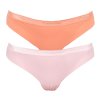 Tanga 2pcs QD3695E-CDJ oranžovorůžová - Calvin Klein (Barva oranžovo-růžová, Velikost XS)