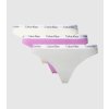 Dámské tanga 3pcs QD3587E CFU  Vícebarevná - Calvin Klein (Barva Mix barev, Velikost XS)