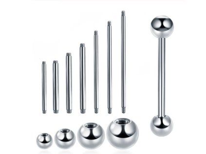 Ocelová činka s kuličkama 1,2mm