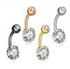 Ocelový piercing do pupíku s double zirkonem