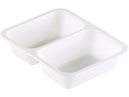 TRAY CATER PP WH 2-COMP 227X178X50