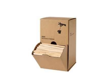 DISPENSER BOX STIRRER WOOD 11CM