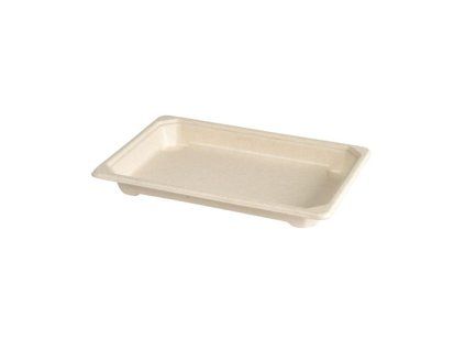 TRAY SUSHI BAGASSE BROWN SMALL 335 ML