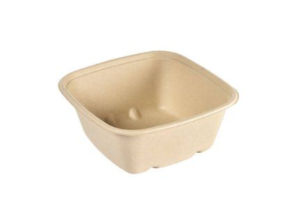 BOWL CUBE SQUARE FIBRE BROWN 1200 ML