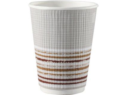 CUP PAP/PLA 35CL TRIPLE WALL STRIPE