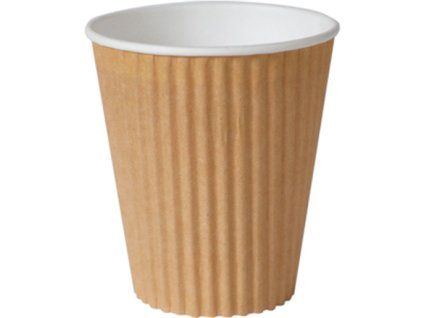 CUP PAP/PLA 35CL TRIPLE WALL BROWN