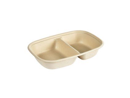 BOX CUBE L 2-COM BAGASSE/PBAT 400/500ML