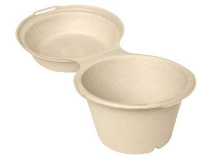 BOX HINGED ROUND BAGASSE BROWN 575ML