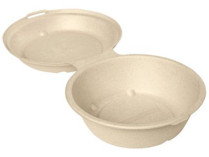 BOX HINGED ROUND BAGASSE BROWN 750 ML