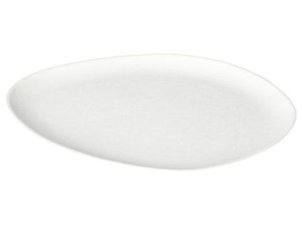 PLATES PEBBLE BAGASSE WHITE 27CM
