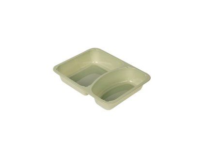 TRAY MENU CPET GREEN 2-COMP 225X175X34