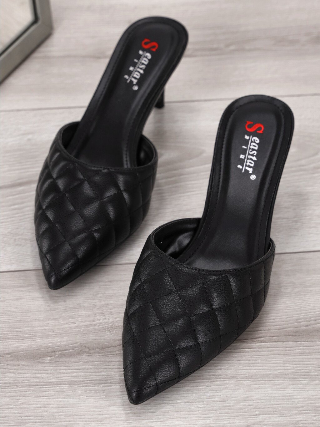 cierne damske slapky na nizkom podpatku NF 67 black 5
