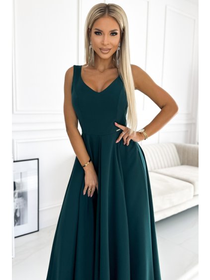 246 5 damske spolocenske dlhe saty zelene s vystrihom4