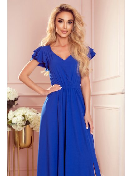 310 3 damske spolocenske dlhe saty modre s volanikmi4