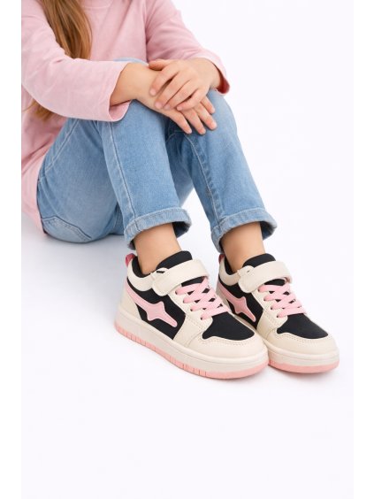 bezovo cierne kozene dievcenske tenisky na suchy zips GY 1201D 1