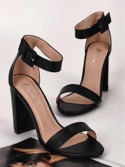 cierne damske sandale na vysokom podpatku LU410 1 black 2