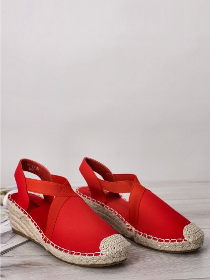 cervene damske espadrilky sandale BF 11 red 4