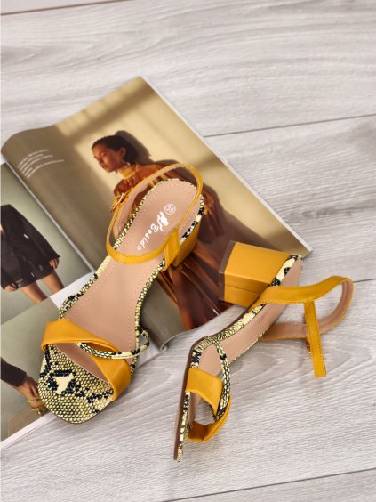 zlte damske kozene sandale FD11 5 YELLOW 2
