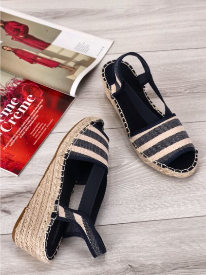 modro biele damske espadrilky sandale BF 13 NAVY.WHITE 5