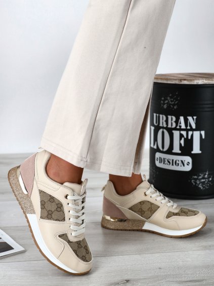 hnede damske tenisky 20207 beige 2