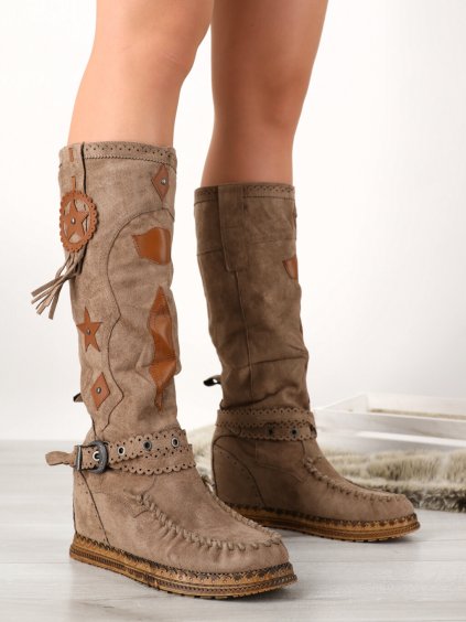 bledo hnede semisove celokozene cizmy ST 25 khaki 1