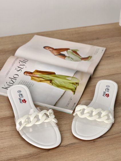 biele damske slapky YES 6316 29 WHITE 1
