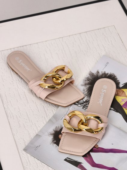 bezove damske slapky CK207 beige 2