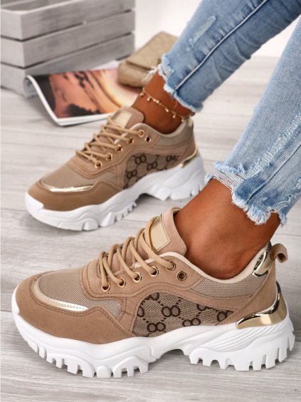 bezovo biele tenisky AB881 BEIGE 1