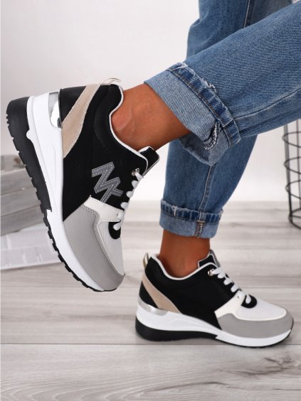 cierno sive tenisky platformy LDLJ 53 BLACK 6