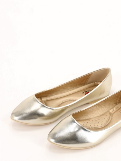 zlate metalicke damske balerinky AA148 20B gold 5