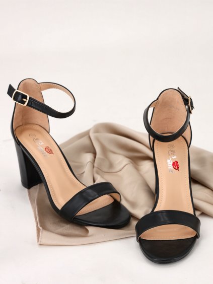 cierne damske sandale na vysokom podpatku YES 988 PU black 6