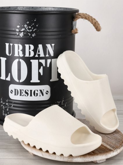 biele damske slapky na platforme SS 123 white 2