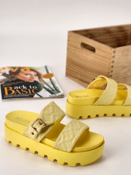 Damske slapky na platforme YES 7197 10 yellow 1