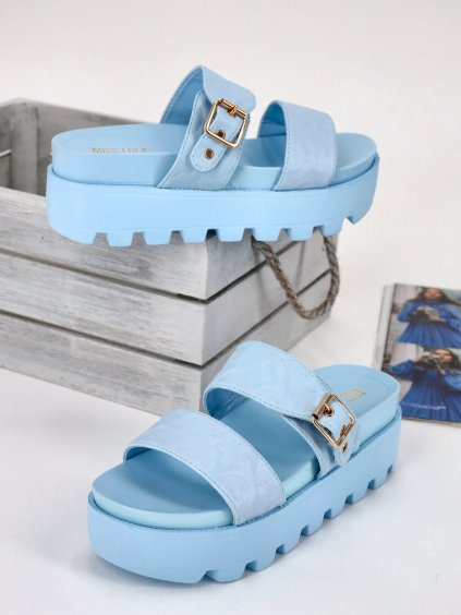 Damske slapky na platforme YES 7197 10 blue 3
