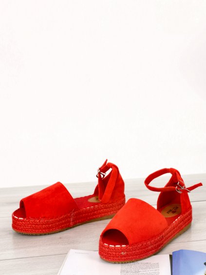 damske espadrilky na platforme V2206 RED 4