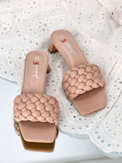 ruzove damske slapky so vzorom T387 pink 1
