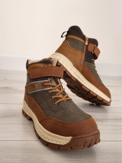 hnede chlapcenske cizmy ZY 301B camel 3